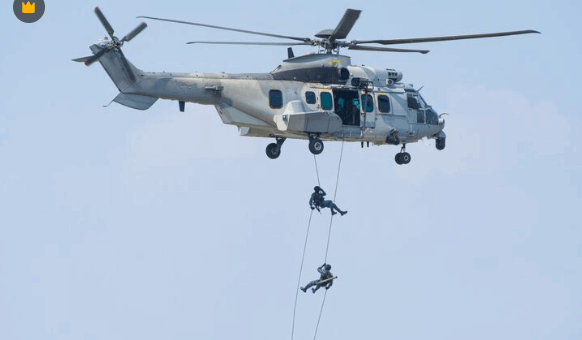 Helicopter Search and Rescue Aircraft Perform High-Risk